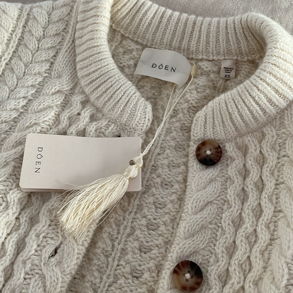 DOEN Mercina Cardigan in Ivory. Size XS. - Picture 5 of 8